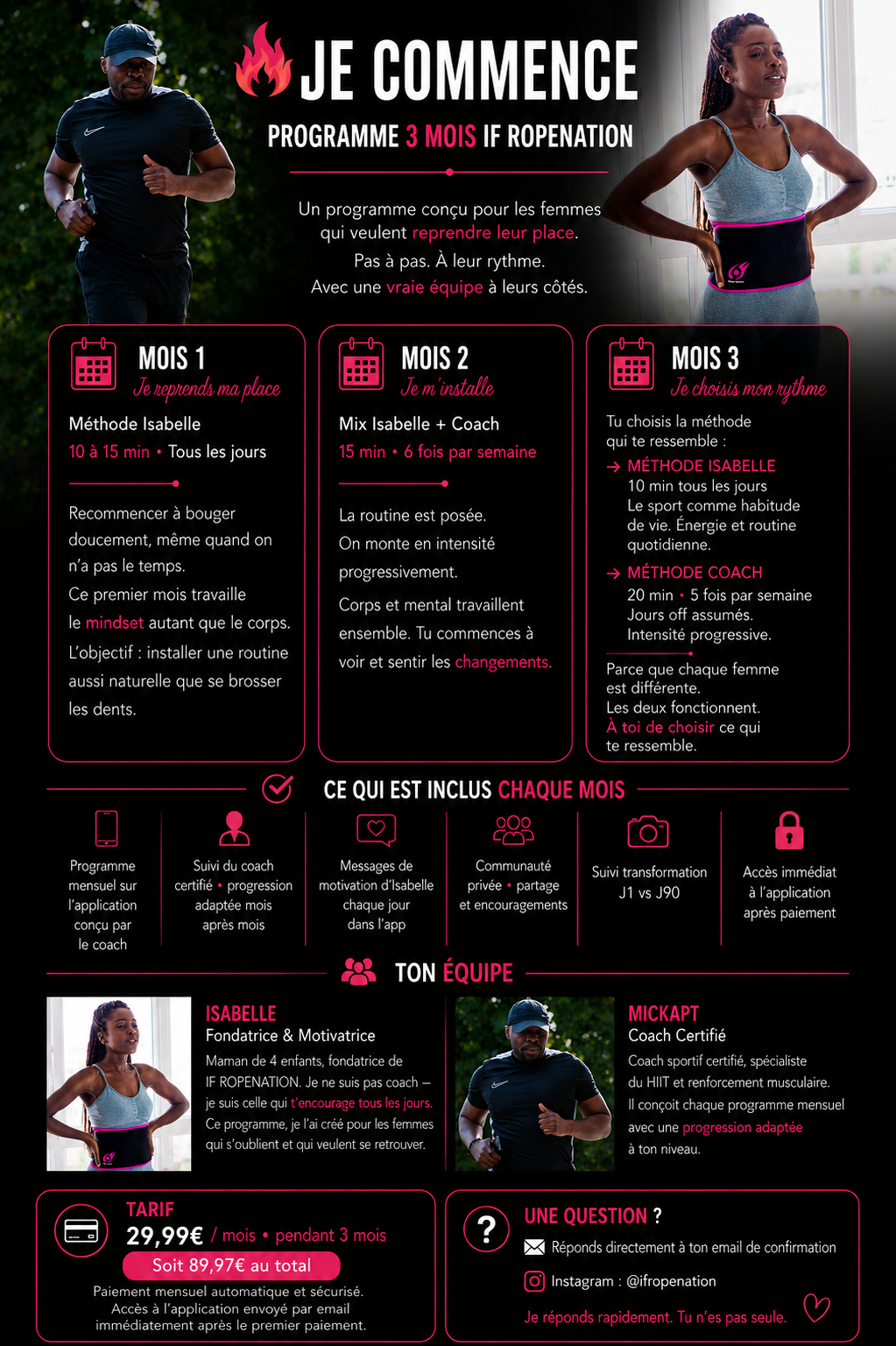 🔥 JE COMMENCE · Programme 3 mois IF ROPENATION